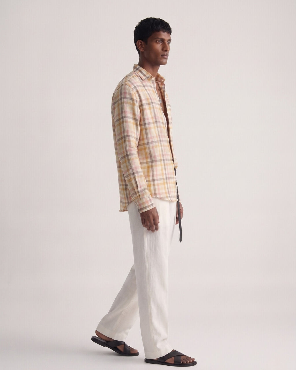 Amber Grid Linen Shirt