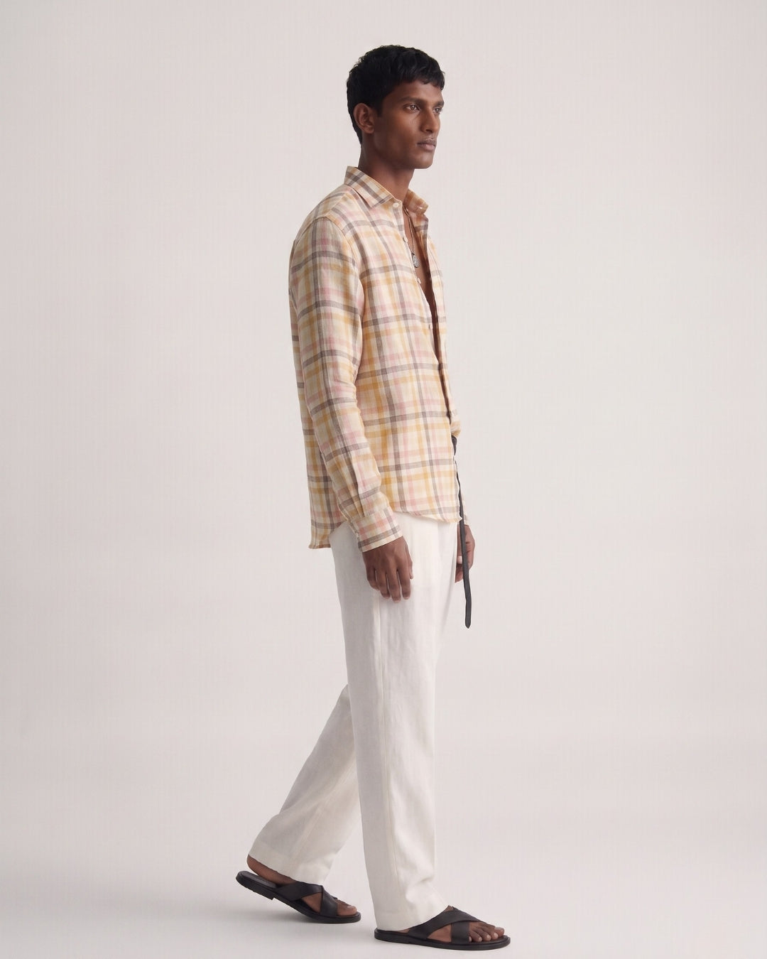 Amber Grid Linen Shirt