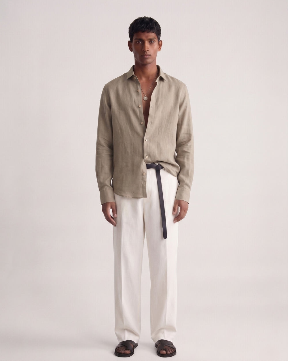Sand Beige Linen Shirt
