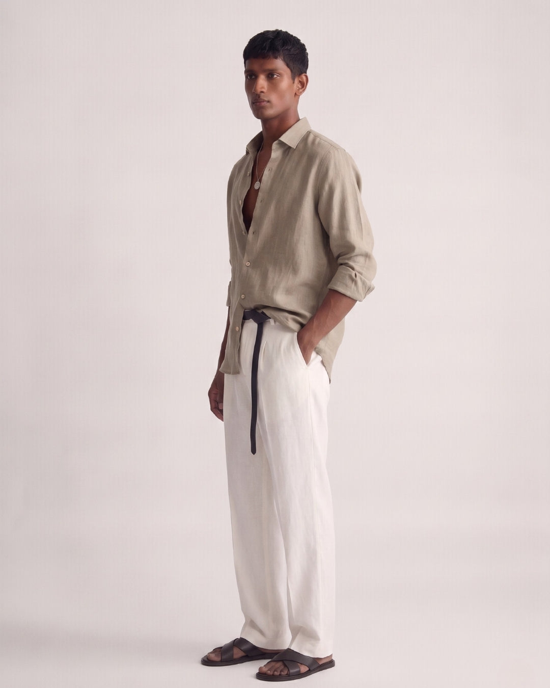Sand Beige Linen Shirt