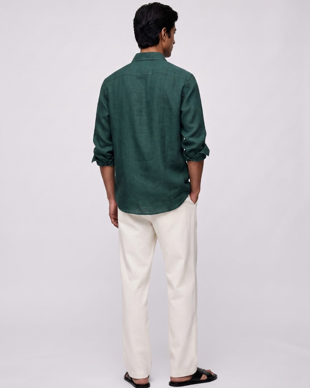 Forest Green Linen Shirt