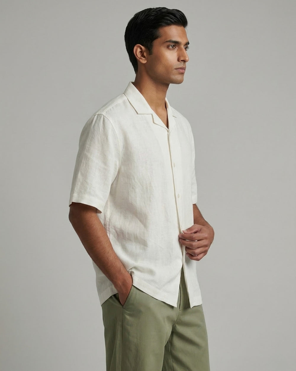 Hazy White Linen Shirt