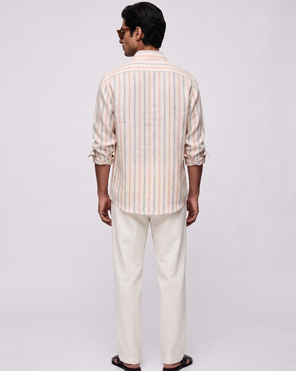 Rosé Striped Linen Shirt