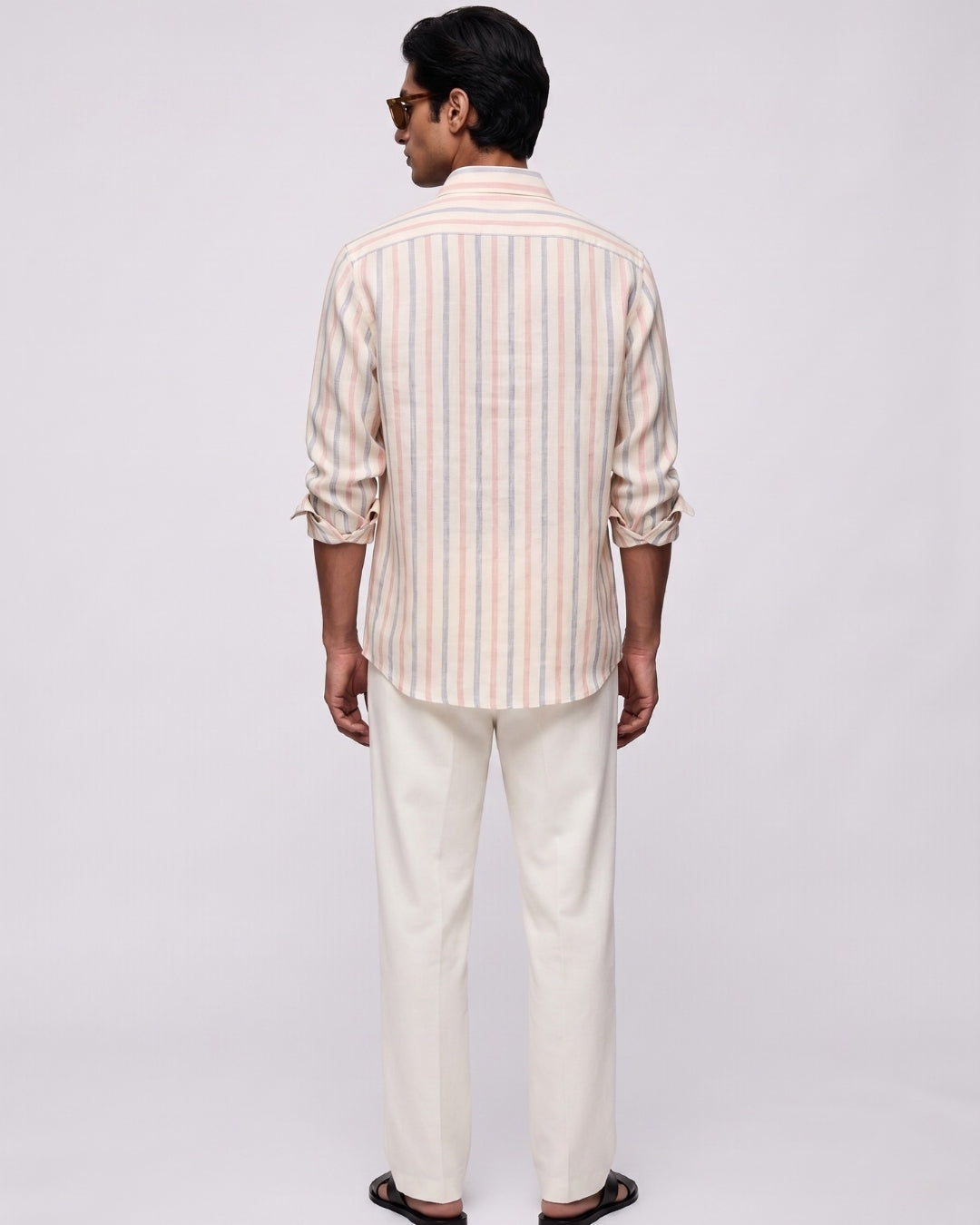 Rosé Striped Linen Shirt
