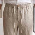 Natural Casual Linen Pants fabric detail