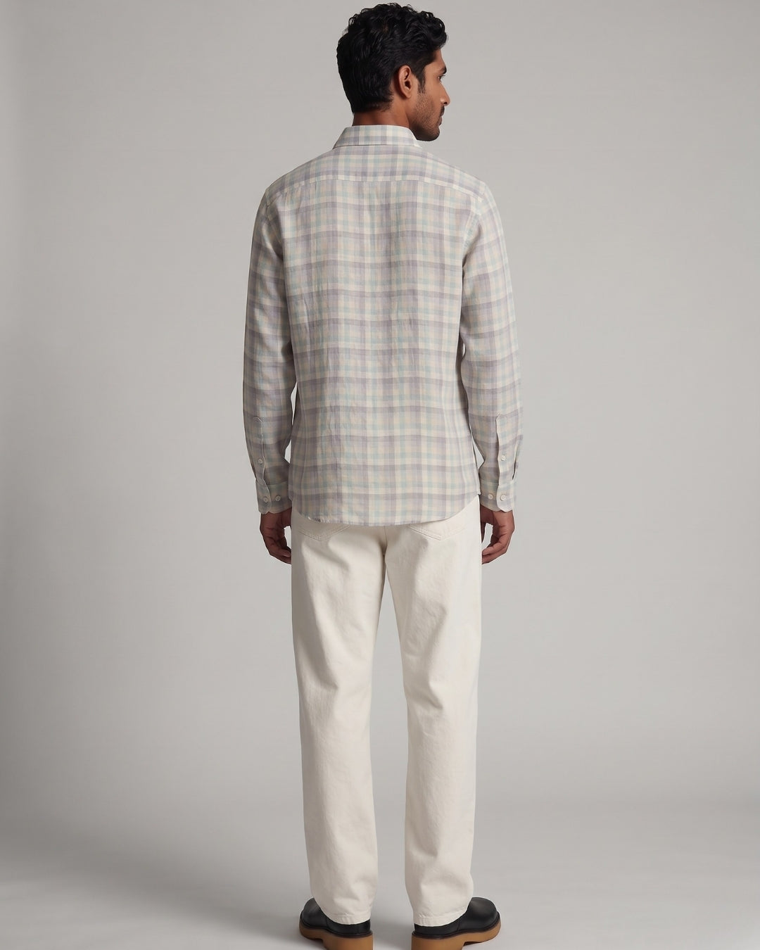 Still Grid Linen Shirt