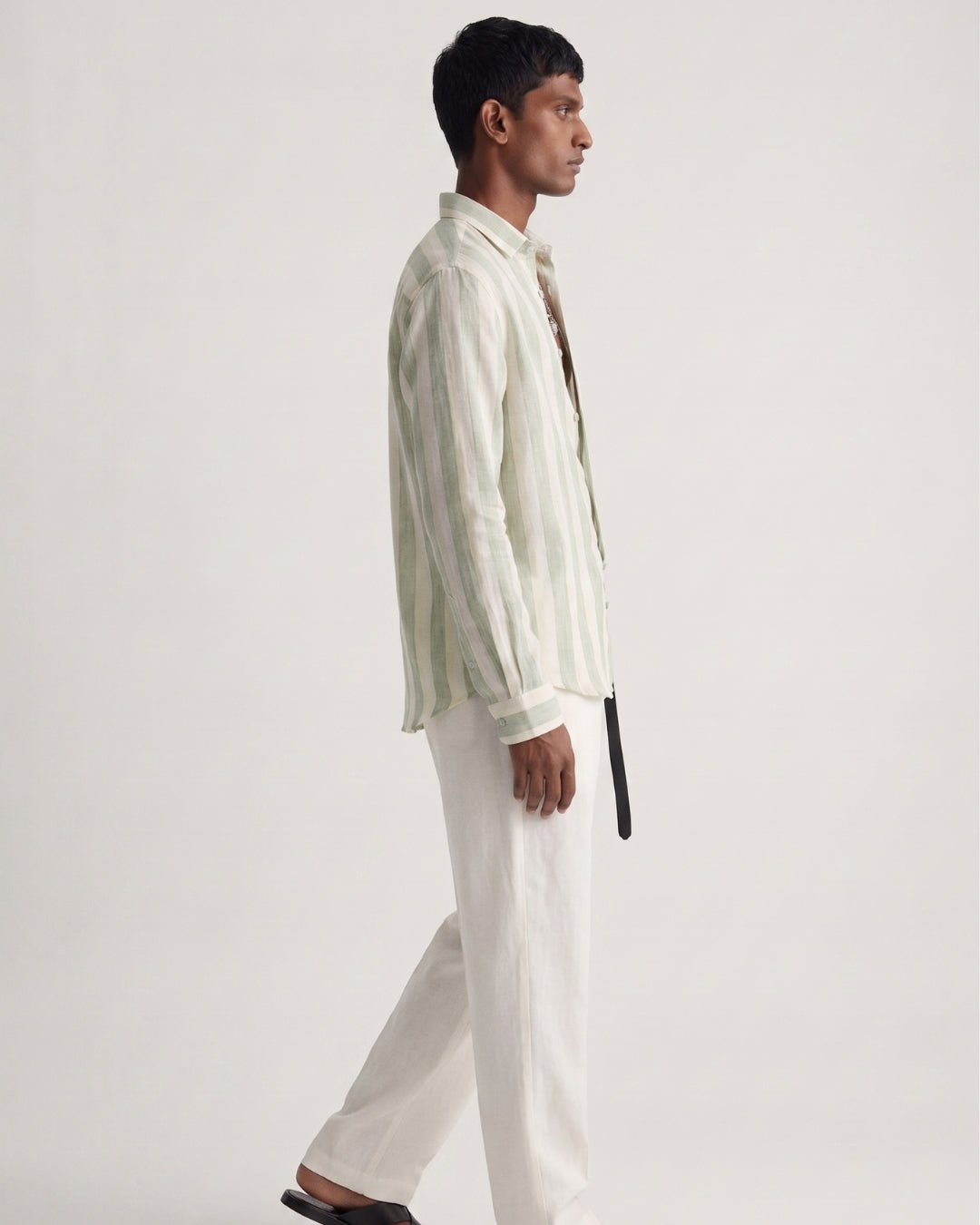 Mint Striped Linen Shirt