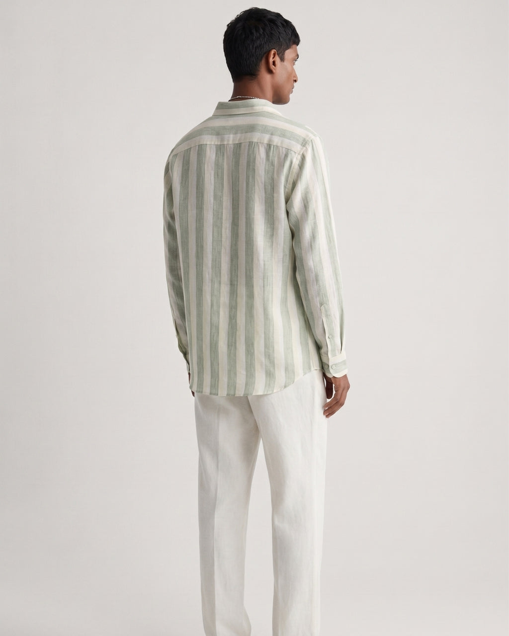 Mint Striped Linen Shirt