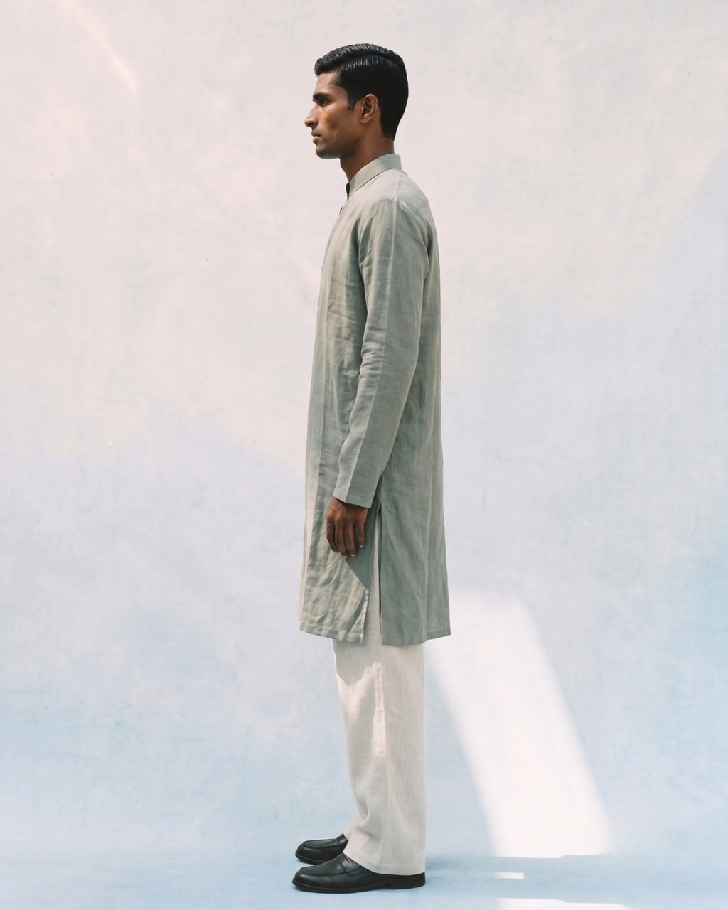 Pastel Green Linen Kurta