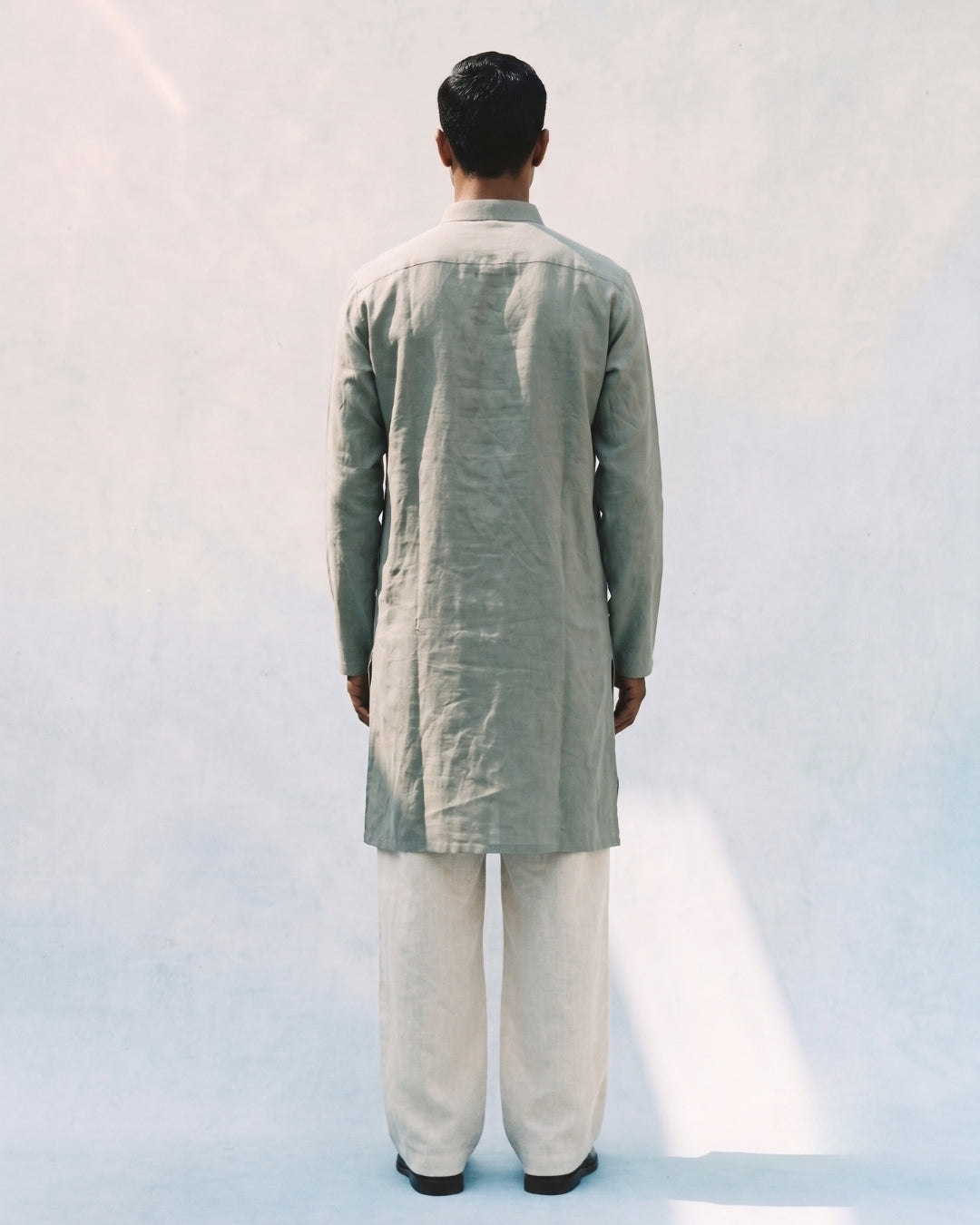 Pastel Green Linen Kurta