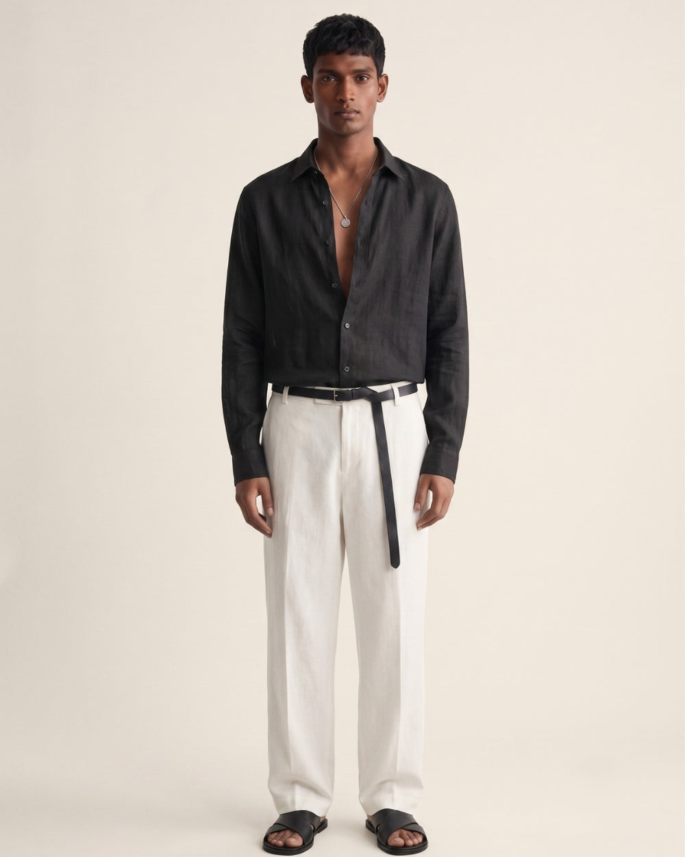 Midnight Black Linen Shirt