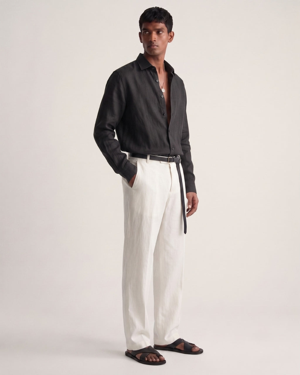 Midnight Black Linen Shirt
