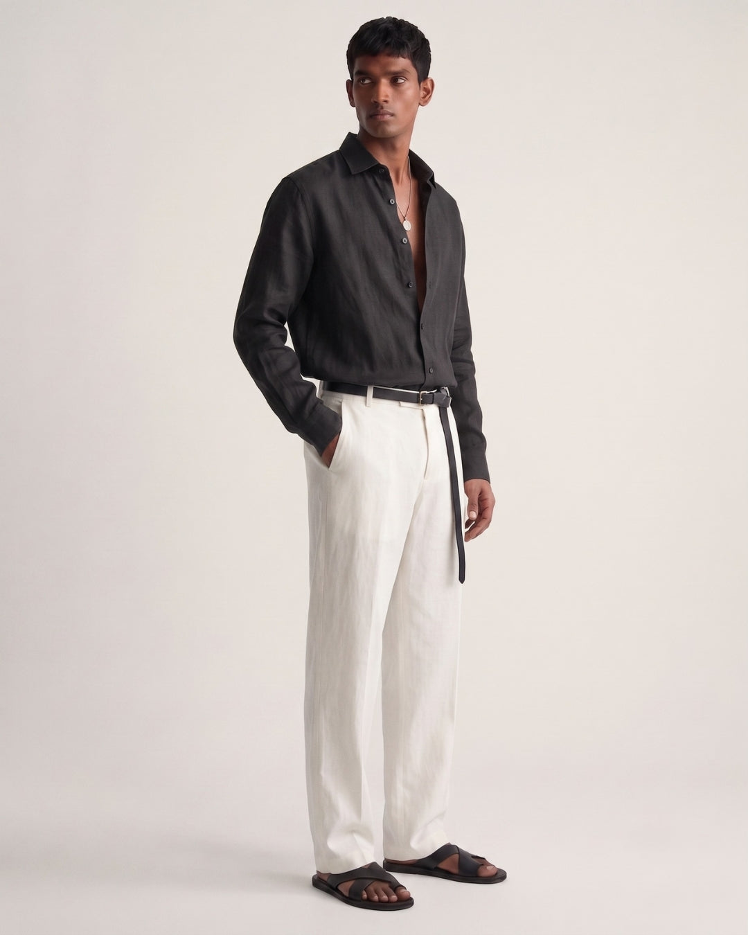 Midnight Black Linen Shirt