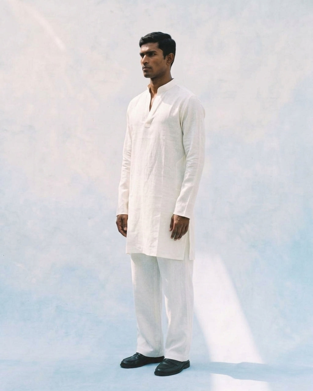 Soft White Linen Kurta