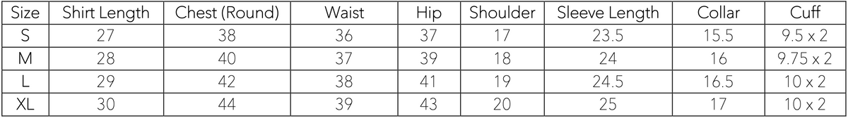 Size chart