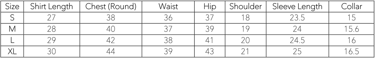 Size chart