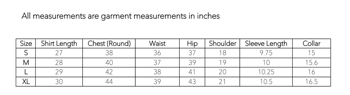 Size chart