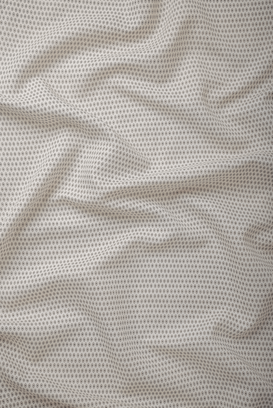 Flat lay of Bindi 60 lea pure linen fabric in oatmeal beige with a small woven dobby motif. Sold by the metre by Tyra