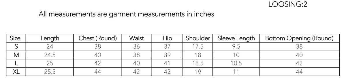 Size chart
