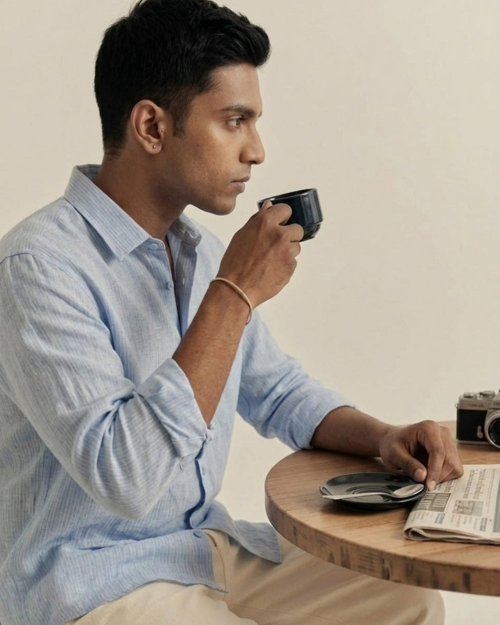 First Light Blue Linen Shirt