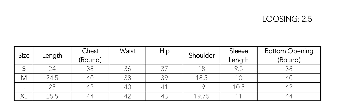 Size chart