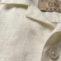 Hazy White Linen Shirt fabric detail