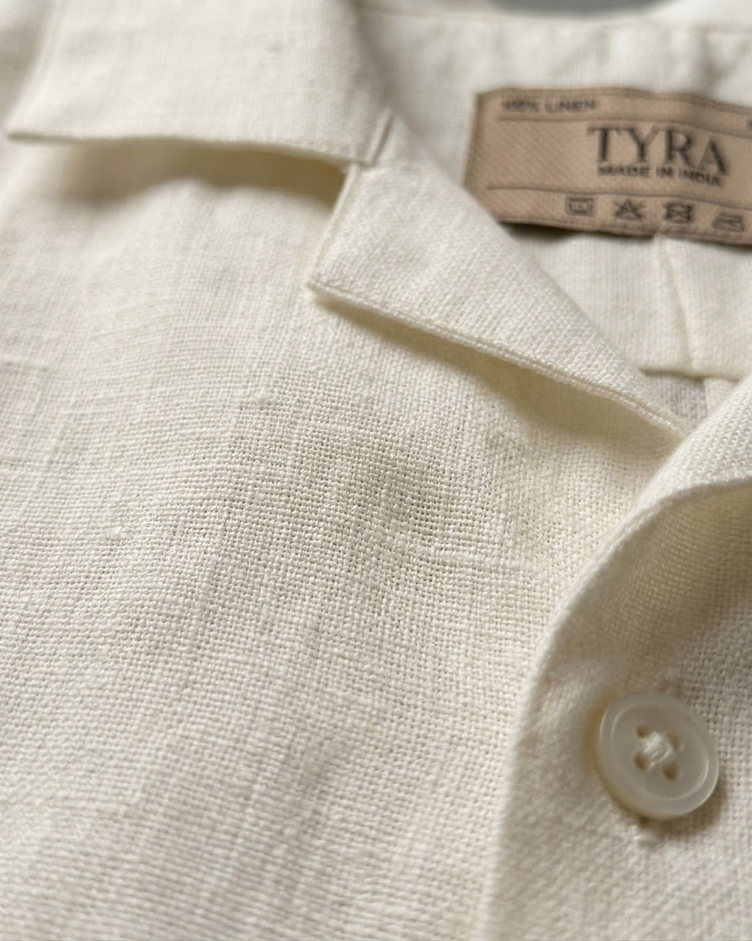 Hazy White Linen Shirt pure breathable linen fabric – Tyra