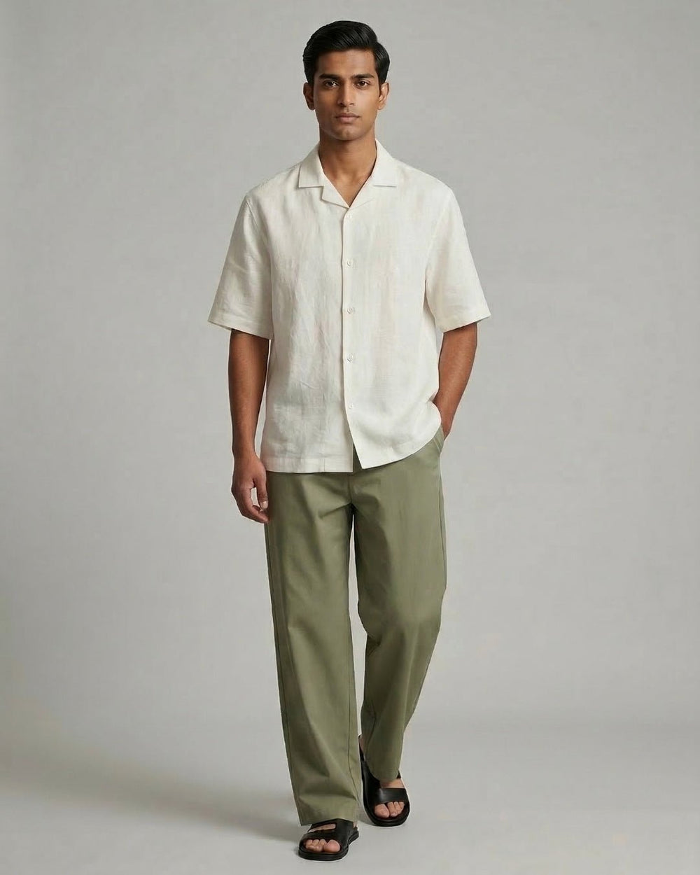 Hazy White Linen Shirt