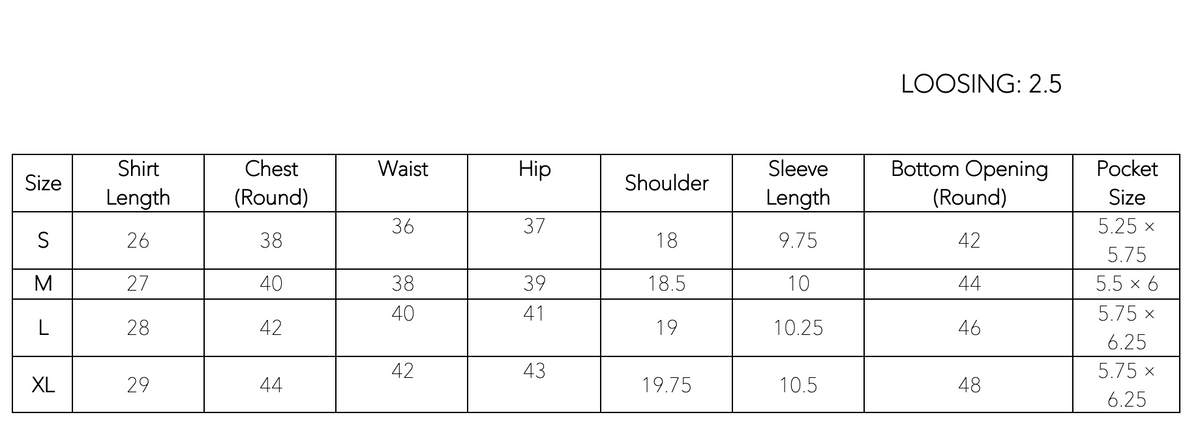 Size chart