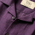 Jamun Purple Linen Shirt fabric detail