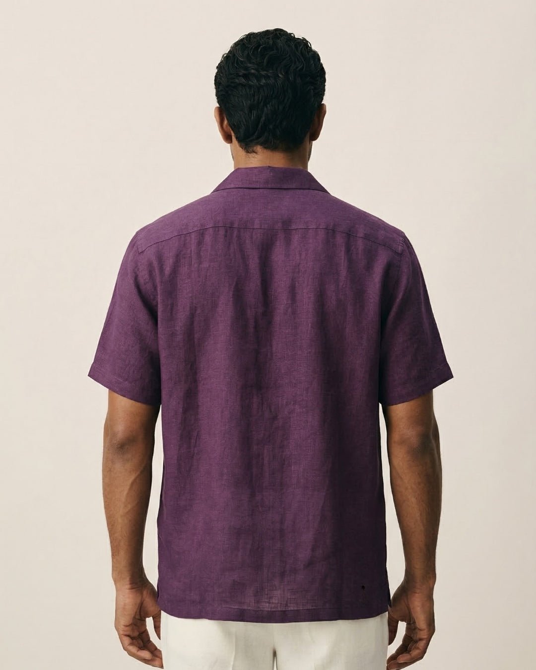 Jamun Purple Linen Shirt pure breathable linen fabric – Tyra