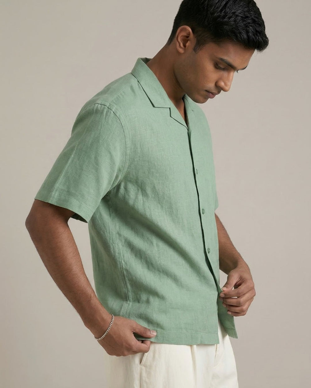 Moss Olive Linen Shirt