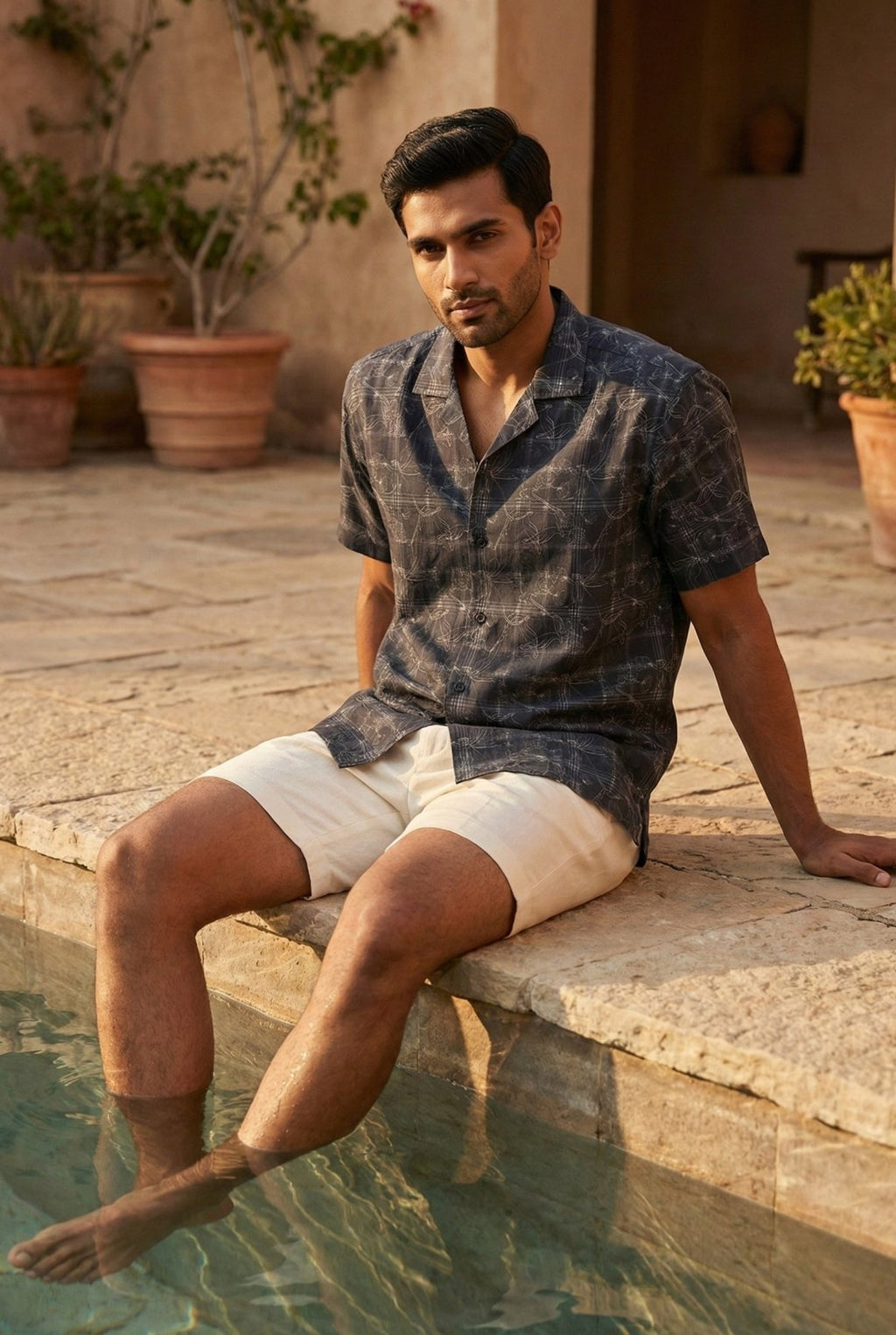Neelvara Linen Shirt pure breathable linen fabric – Tyra