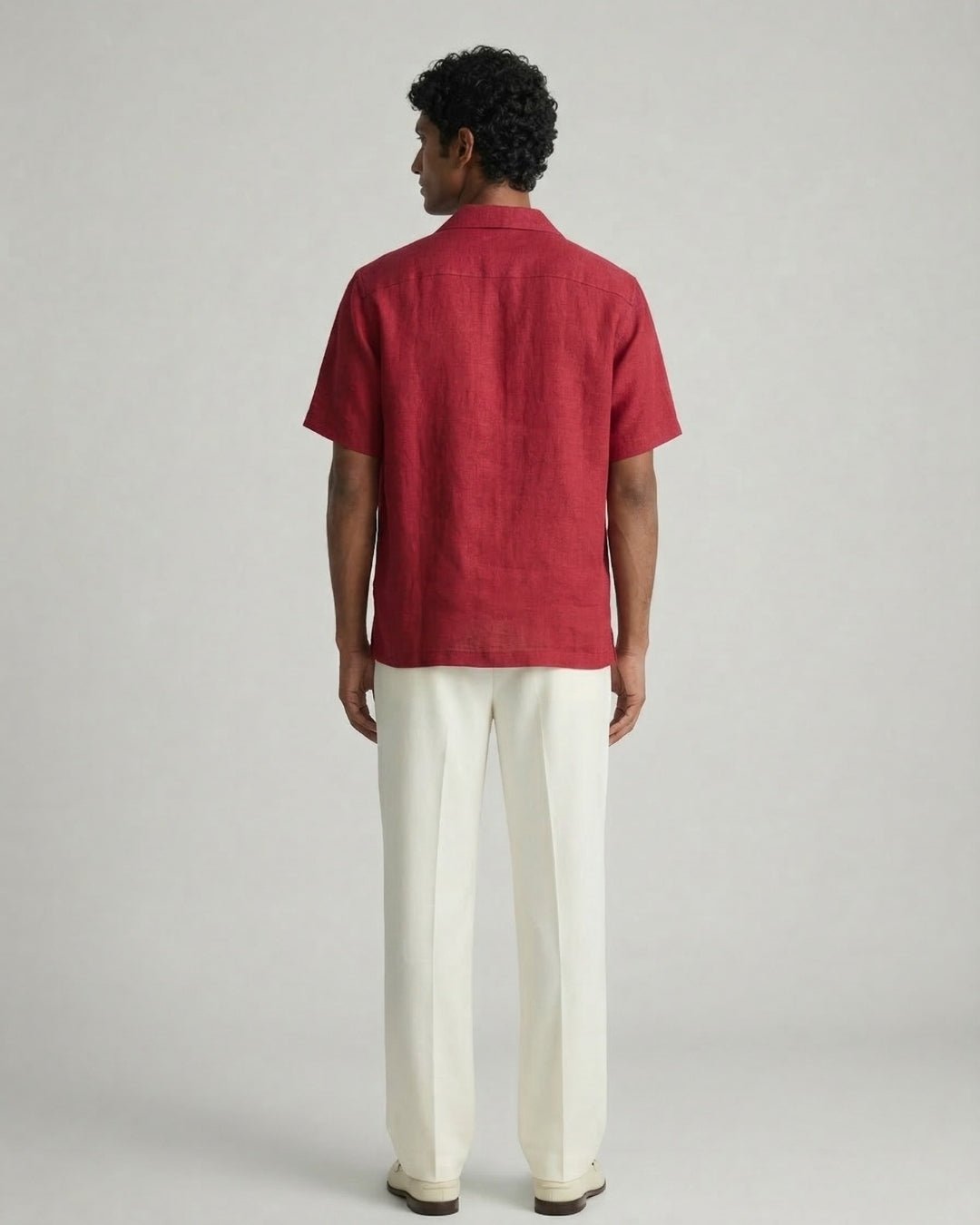 Red Charm Linen Shirt pure breathable linen fabric – Tyra