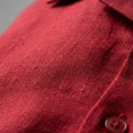 Red Charm Linen Shirt fabric detail