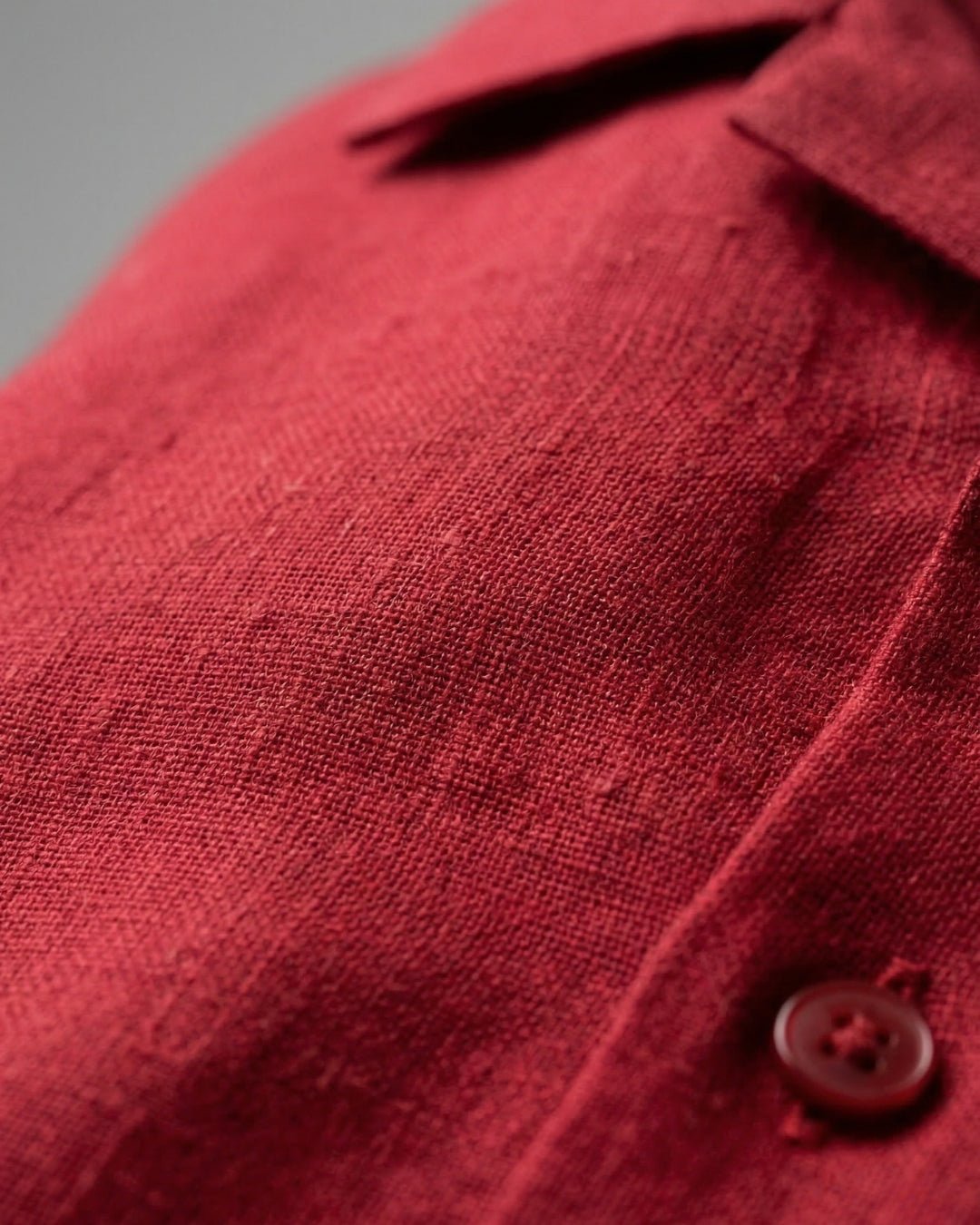 Red Charm Linen Shirt pure breathable linen fabric – Tyra