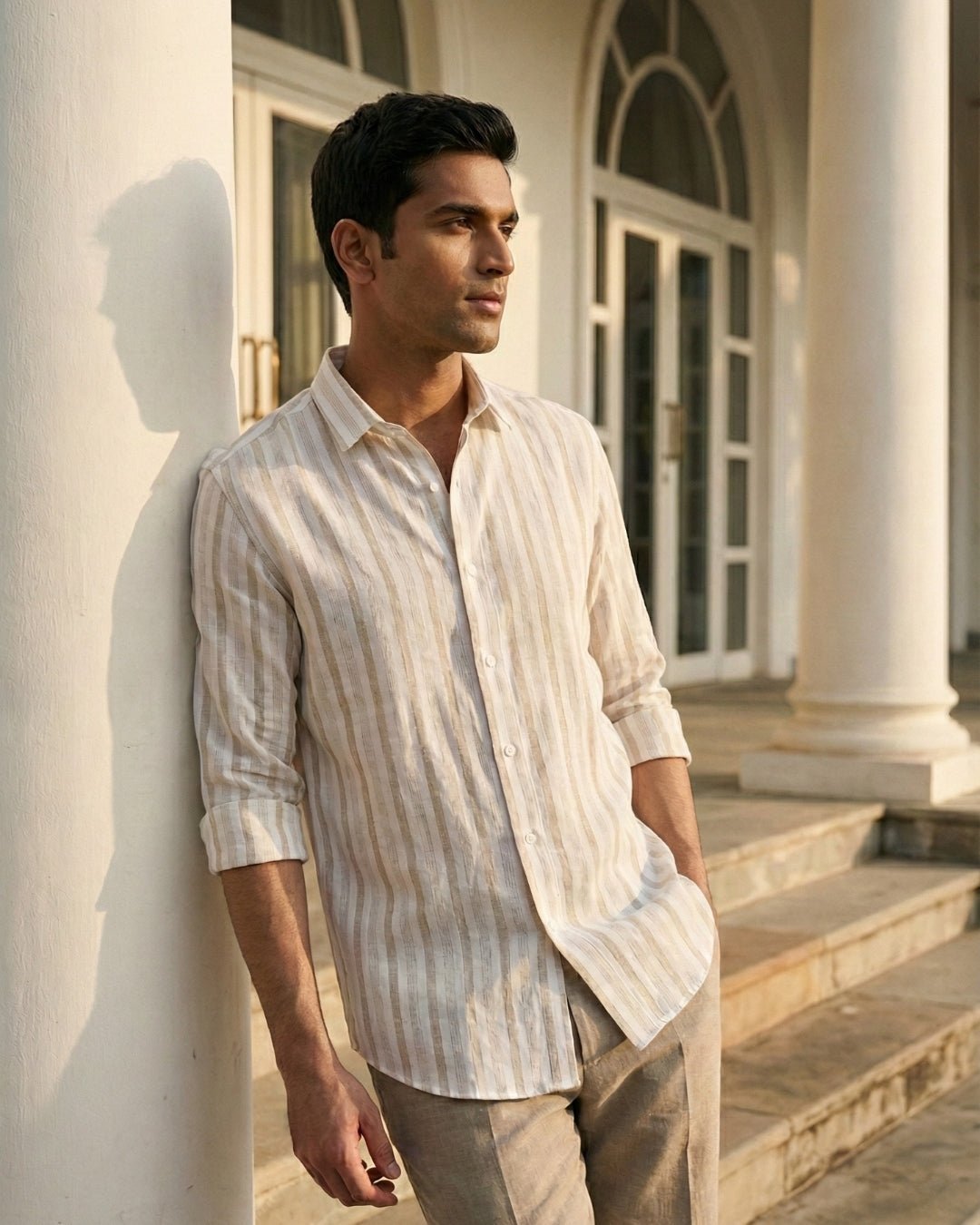 Salt & Still Striped Linen Shirt pure breathable linen fabric – Tyra