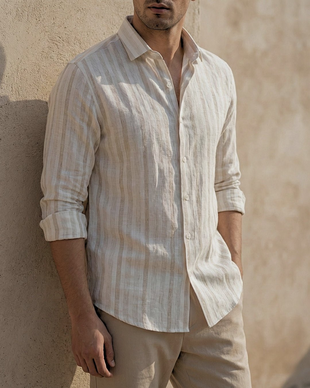 Salt & Still Striped Linen Shirt pure breathable linen fabric – Tyra