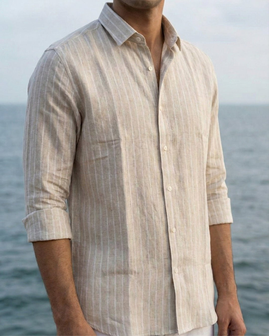 Sandline Striped Linen Shirt pure breathable linen fabric – Tyra