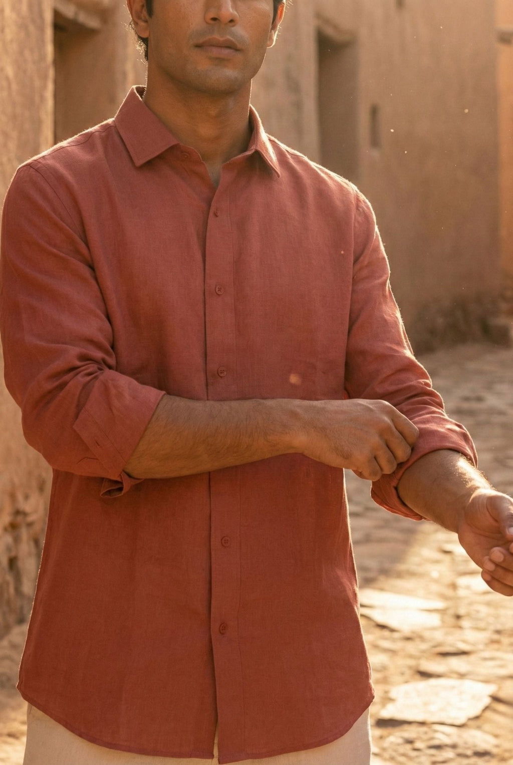 Sienna Linen Shirt pure breathable linen fabric – Tyra