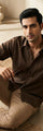 Umber Linen Shirt fabric detail