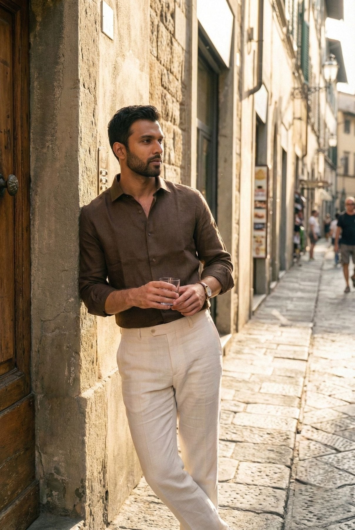 Umber Linen Shirt pure breathable linen fabric – Tyra