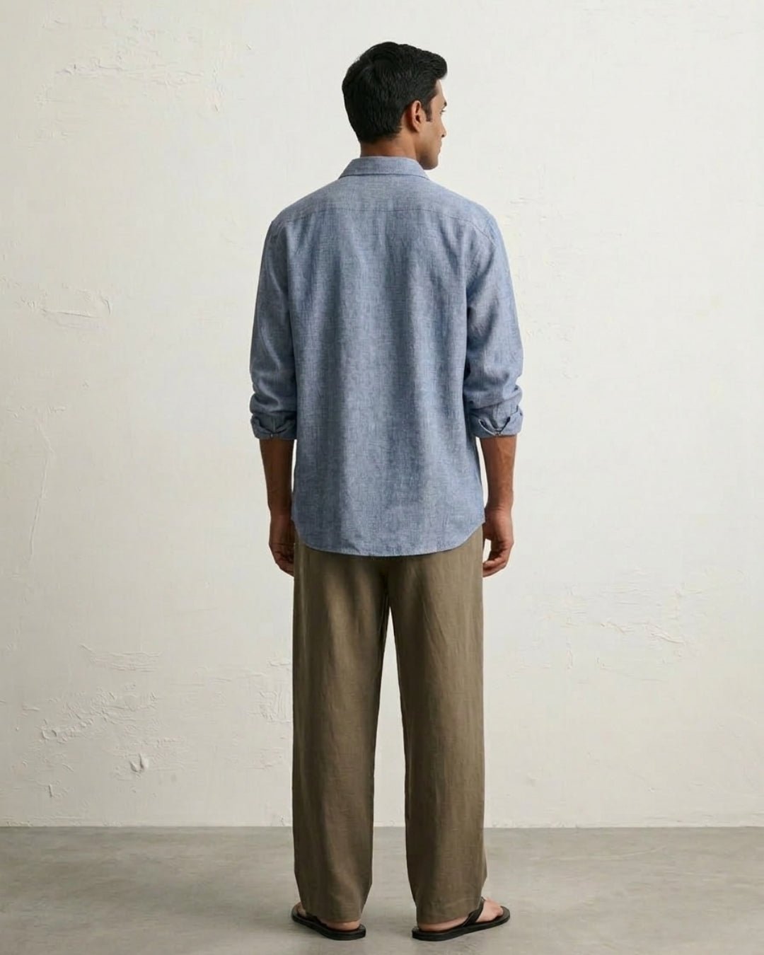 Unwritten Blue Linen Shirt pure breathable linen fabric – Tyra