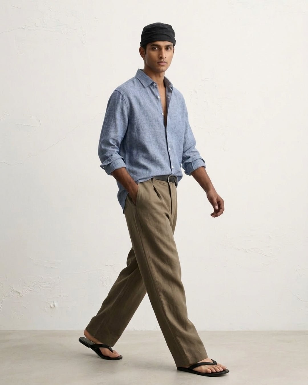 Unwritten Blue Linen Shirt pure breathable linen fabric – Tyra